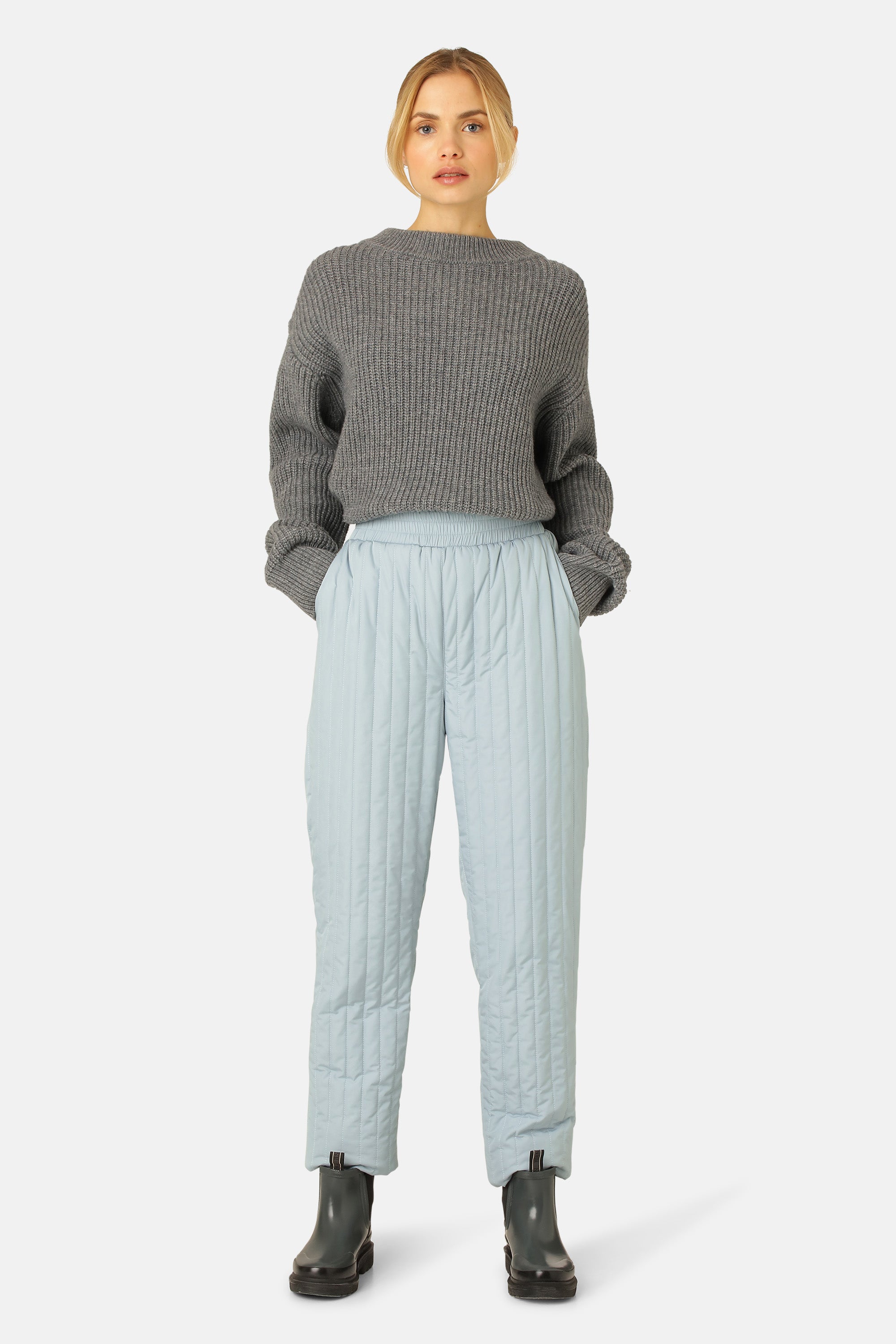 Ilse Jacobsen Hornbæk Outerwear Quilt Pants Trousers 608 Pale Petroleum